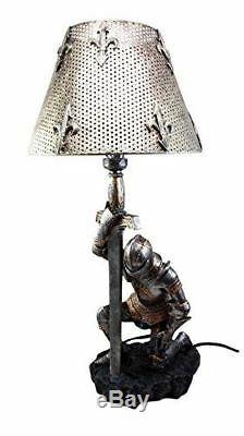 The Accolade Medieval Kneeling Knight Suit of Armor Side Table Lamp Figurine