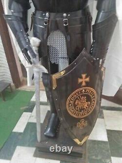 Wearable Antique Black Medieval Knight Suit Of Armor Combat Full Body Armour