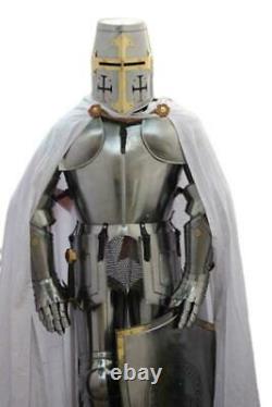 Wearable Brass Knight Armor Suite Metal Plates Medieval Armor Suit Battle Prop