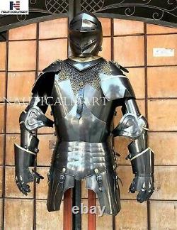 Wearable Stainless Steel Medieval Knight Suit Of Armour Crusader Full Body Props