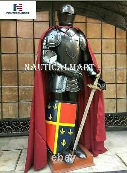 X-Mas Armour Medieval Wearable Knight Crusader Full Suit Of Armor With Base