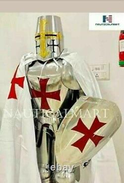 X-Mas Full Size 6 Feet Knights Templar Suit Of Armour Medieval Roman Armor Suit