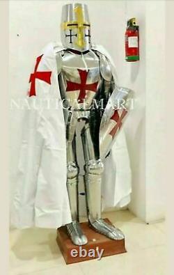 X-Mas Full Size 6 Feet Knights Templar Suit Of Armour Medieval Roman Armor ZA46