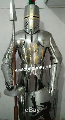 X-Mas Knight Crusader Full Suit Of Armor Medieval Wearable Costume