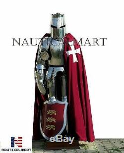 X-Mas Templar Wearable Medieval Knight Combat Armor Full Suit With Stand 6 F Ite